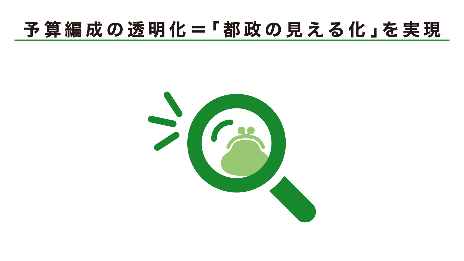 予算編成の透明化＝「都政の見える化」を実現